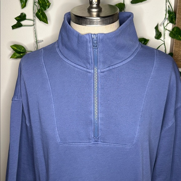 Old Navy Blue Quarter Zip Crewneck Front Pocket - Picture 2 of 5
